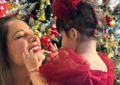 Bipasha's Cute Christmas Moment With Devi