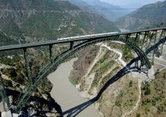 A Train On World's Highest Rail Bridge