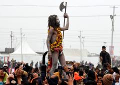 Naga Sadhus Perform Shahi Snan