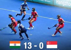 Asian Games Hockey: Indian women crush Singapore 13-0