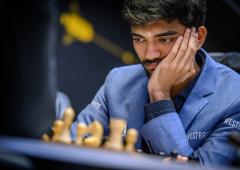 Gukesh crushes Abasov to be back in joint lead