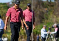 Tiger Wood in awe as son Charlie leads the way