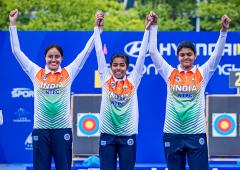 India women win compound archery team World Cup gold