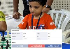 3 yr old Anish is youngest rated chess player!