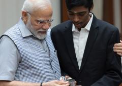 PM Modi meets chess players, hails historic dual Golds