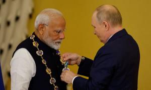Putin confers Russia's highest civilian honour on Modi