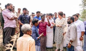 What's Priyanka Inspecting In Wayanad?