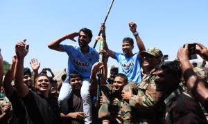PHOTOS: Walmiki brothers play hockey, dance with Rashtriya Rifles jawans