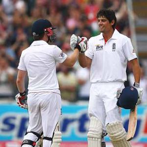 Images: Cook, Morgan feast on weary India