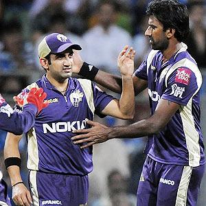 Gambhir, Balaji star in KKR's first win in IPL 5