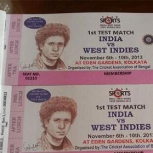 First look: Sachin face painted on tickets of Eden Test