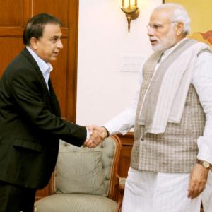 First Look: Cricket legend Gavaskar meets Prime Minister Modi