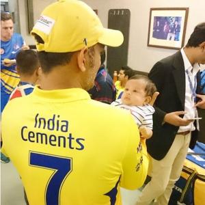 Dhoni's daughter Ziva's stadium debut