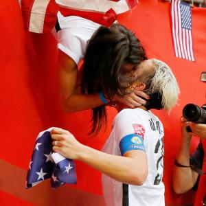 Of kisses and selfies: Family time for US players after World Cup win