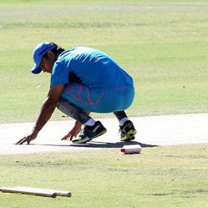 Following ICC diktat, curator prepares batting strip for Ind-Ire tie