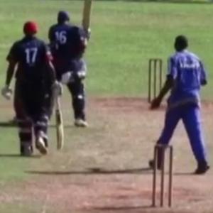 PHOTOS: Cricket match turns into a wrestling match...