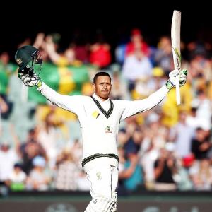 PHOTOS: Khawaja's unbeaten century gives Australia the lead