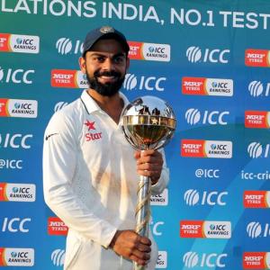 India captain Kohli presented with ICC Test Championship mace