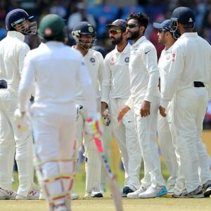 PHOTOS, one-off Test: Ashwin, Jadeja keep India on course for victory