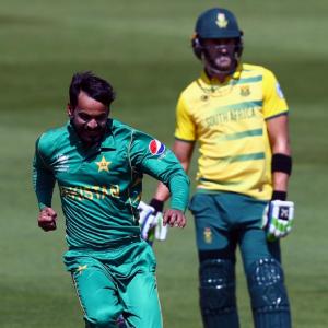 PHOTOS: Pakistan down South Africa in rain-hit match to stay alive