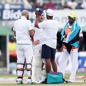 PHOTOS: Dangerous pitch halts play on Day 3 after India seize control