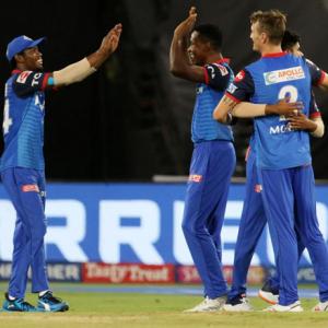 IPL PIX: Delhi bowlers bring sun down on Hyderabad