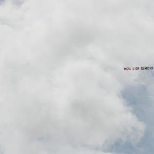 Plane carrying Kashmir message flies over Headingley