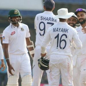 PIX: India thrash B'desh to take 1-0 series lead