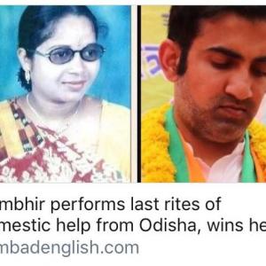 Gambhir performs last rites of domestic help