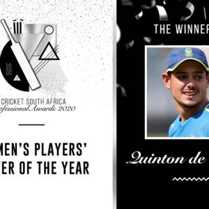 Quinton de Kock named CSA's Cricketer of the Year