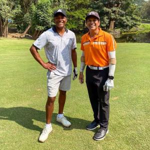 SEE: Sachin, Lara tee off on the golf course