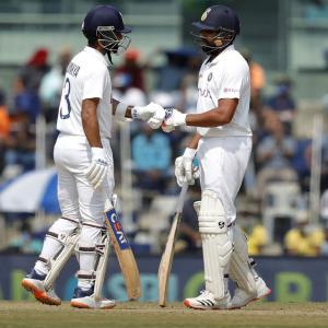 2nd Test: Rohit helps India weather top-order collapse