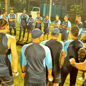 Dhawan-led India's first practice session under lights