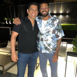 Hardik Catches Up With 'Brother' Dhoni