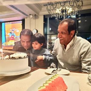 Azhar rings in birthday with Sania and Family