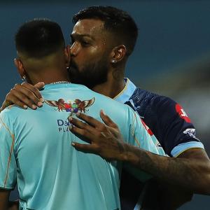 Hardik Greets Krunal With A Kiss