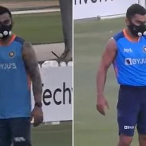 Kohli Trains With Special Mask For Game