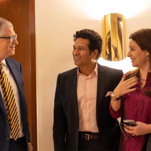 Tendulkar talks philanthropy with Bill Gates