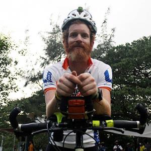 He's cycling around the world to bring light to Africa