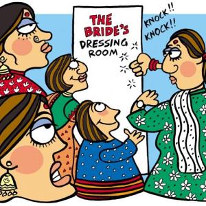 The bride's dressing room: No family please!