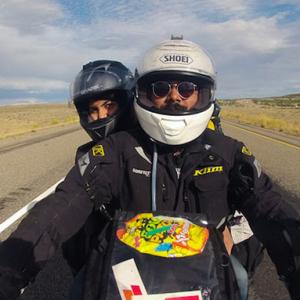 This couple is travelling the world on their BIKE
