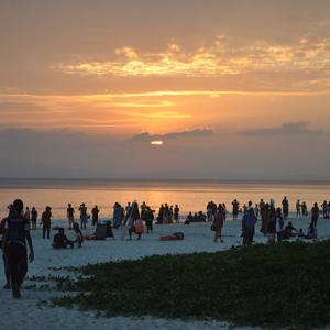 Watching the sunset at Radhanagar Beach