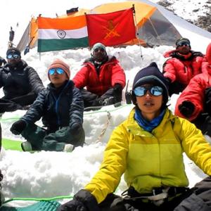 Yoga@19,000 feet! How Indian women army officers set a new record