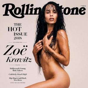 Zoe Kravitz strips for mag cover