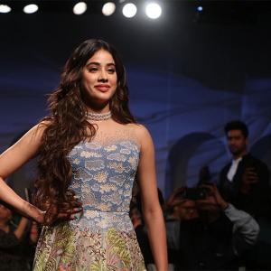 Janhvi charms in a lace dress as Vicky debuts at LFW