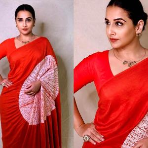 Vidya or Dia: Who wore the shibori sari better?