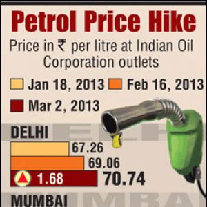 Petrol price hiked by Rs 1.40 per litre