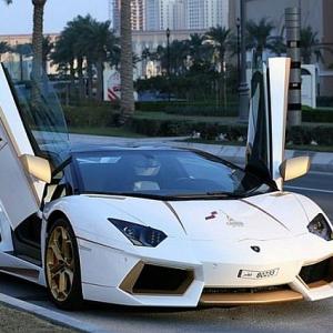 Driving the dream: A gold-plated Lamborghini Aventador!