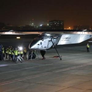 World's first solar-powered plane leaves Oman for Gujarat