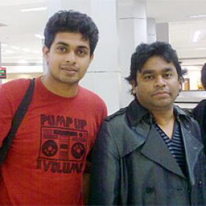 Spotted: A R Rahman at Chennai airport